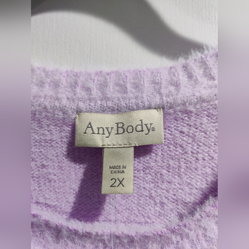 Eyelash Yarn Sweater- Anybody - Ombre Amethyst- Size 2X - Picture 3 of 5